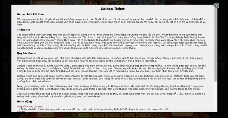 Game Nhanh Golden Ticket Tại VaoBet Trải Nghiệm Săn Thưởng Trong Rạp Xiếc Huyền Thoại
