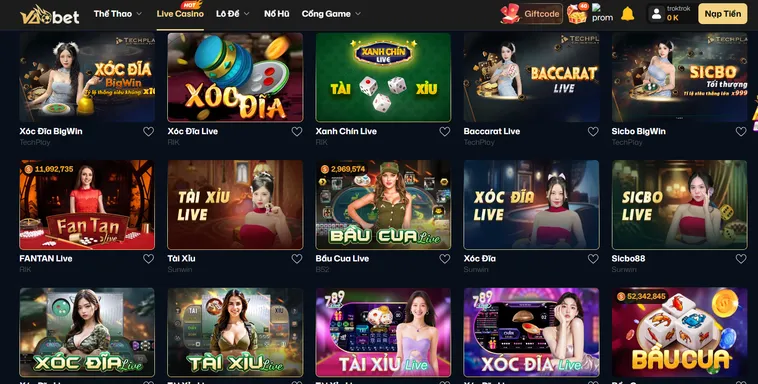 Trải Nghiệm Đỉnh Cao Live Casino VaoBet Với Tỷ Lệ Thưởng Siêu Hấp Dẫn