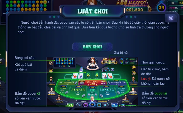 Nổ Hũ Baccarat Lucky 88 Tại VaoBet Trải Nghiệm Đỉnh Cao Với Phần Thưởng Lớn