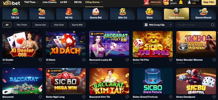 Chinh Phục Table Game VaoBet Thách Thức Trí Tuệ Săn Tiền Thưởng Lớn Ngay
