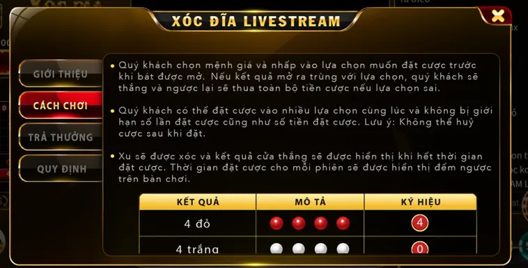 Cách chơi Xóc Đĩa Live tại VaoBet Đỉnh Cao Kiếm Tiền Triệu Siêu Tốc